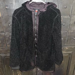 Fuzzy winter zip up jacket- great condition